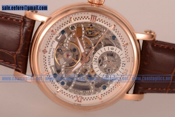 Replica Patek Philippe Complicated Skeleton Watch Rose Gold 5190-1G-001